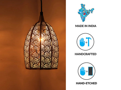 Garin Elegance' Hand-Etched Pendant Lamp In Iron