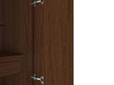 Nevada Engineered Wood 4 Door Wardrobe With Mirror In Walnut