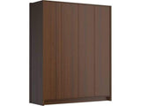Nevada Engineered Wood 4 Door Wardrobe With Mirror In Walnut