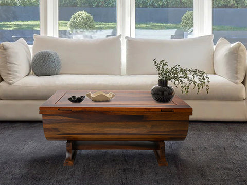 Florito Solid Wood Coffee Table With Storage