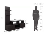 Home Full Engineered Wood TV Entertainment Unit In Black Finish