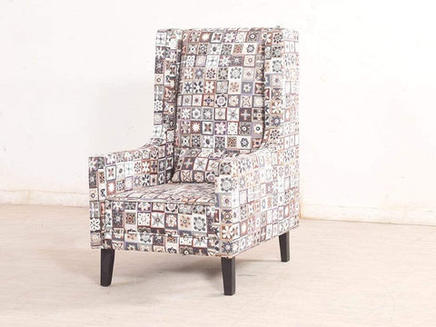 Rachel Wing Chair In Premium Printed Luxe Fabric