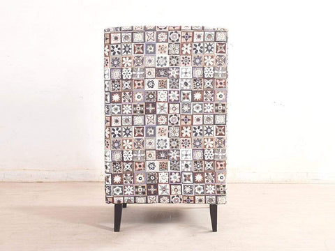 Rachel Wing Chair In Premium Printed Luxe Fabric
