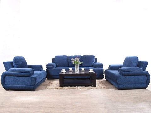 Rosario Five Seater Sofa Set In Blue Color (3+1+1)