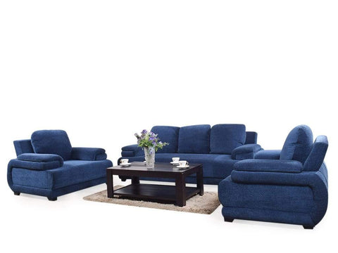 Rosario Five Seater Sofa Set In Blue Color (3+1+1)