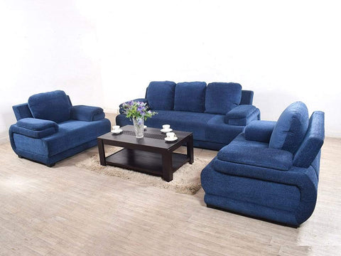 Rosario Five Seater Sofa Set In Blue Color (3+1+1)