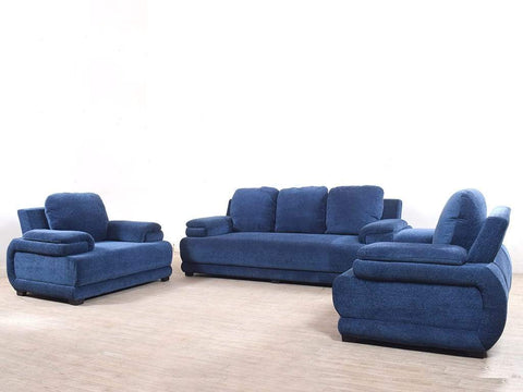 Rosario Five Seater Sofa Set In Blue Color (3+1+1)