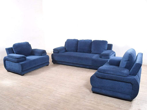 Rosario Five Seater Sofa Set In Blue Color (3+1+1)