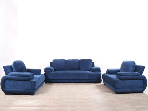 Rosario Five Seater Sofa Set In Blue Color (3+1+1)