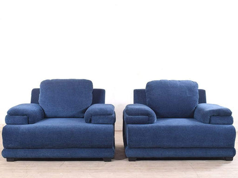 Rosario Five Seater Sofa Set In Blue Color (3+1+1)