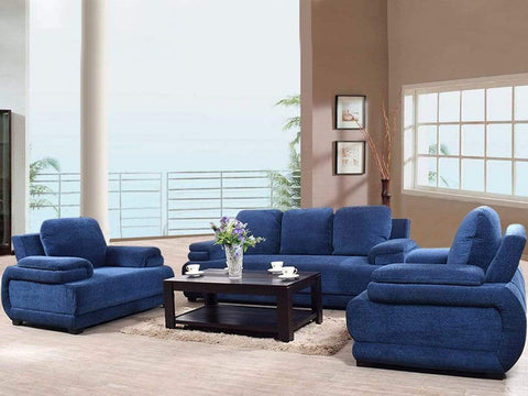 Rosario Five Seater Sofa Set In Blue Color (3+1+1)