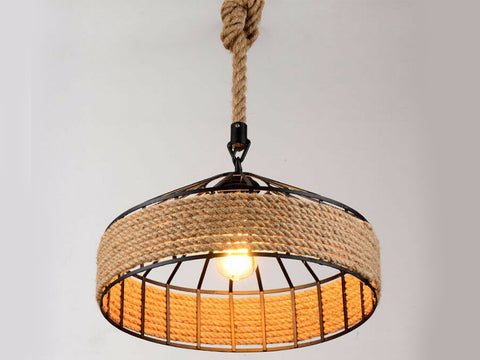 Modern Light Hemp Chandelier Light Ceiling Pendant Hanging Lamp