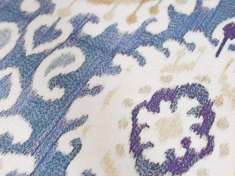 Valdemar High Back Two Seater Sofa In Blue Print