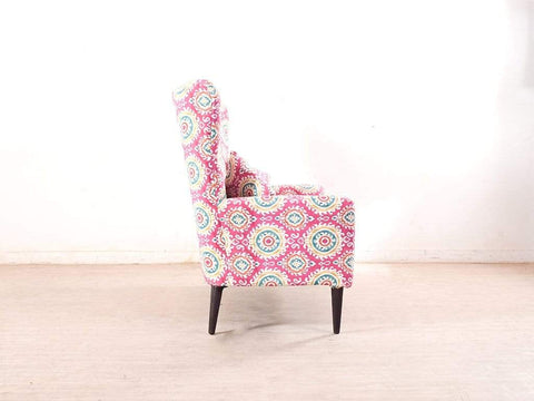 Valdemar High Back Two Seater Sofa In Coral
