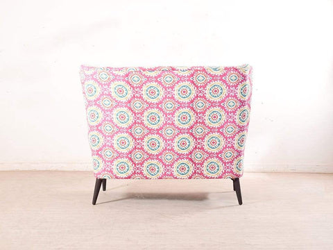 Valdemar High Back Two Seater Sofa In Coral