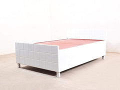 Valor Mini Queen Size Bed With Box Storage In White Finish