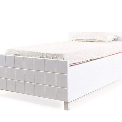 Valor Mini Queen Size Bed With Box Storage In White Finish