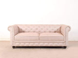 Winchester Three Seater Sofa In Luxe Beige Suede Fabric