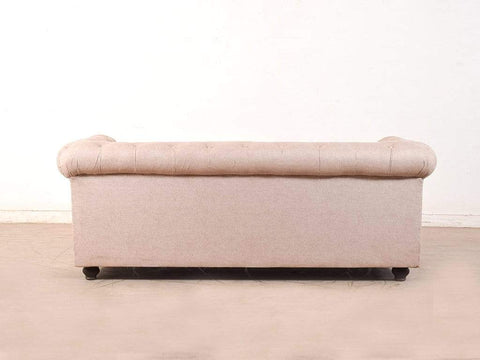 Winchester Three Seater Sofa In Luxe Beige Suede Fabric