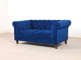 Winchester Two Seater Sofa In Premium Blue Velvet Fabric