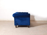 Winchester Two Seater Sofa In Premium Blue Velvet Fabric