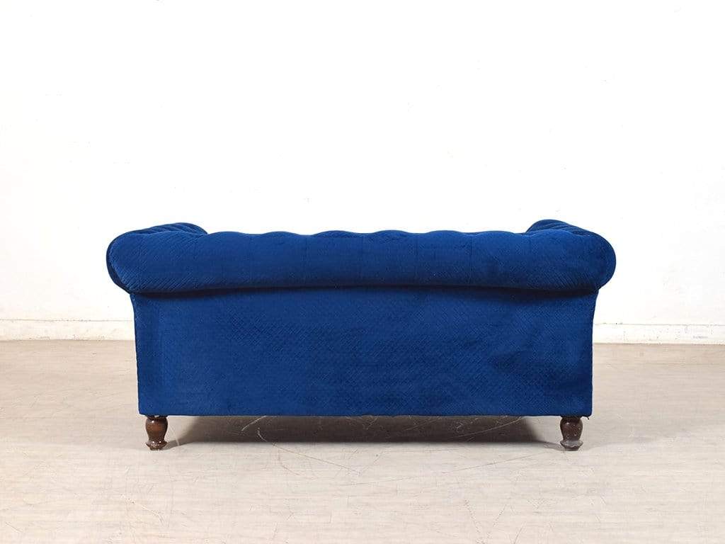 Winchester Two Seater Sofa In Premium Blue Velvet Fabric