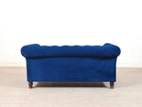Winchester Two Seater Sofa In Premium Blue Velvet Fabric