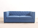 Windsor 3 Seater Sofa Set In Premium Blue Cotton Fabric