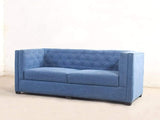 Windsor 3 Seater Sofa Set In Premium Blue Cotton Fabric