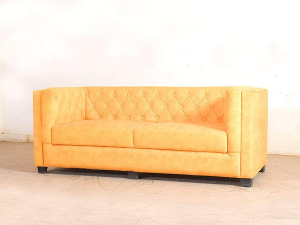 Windsor Three Seater Sofa In Premium Yellow Casa Bonita Fabric GMC Standard Sofa FN-GMC-006081