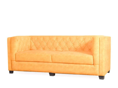 Windsor Three Seater Sofa In Premium Yellow Casa Bonita Fabric GMC Standard Sofa FN-GMC-006081