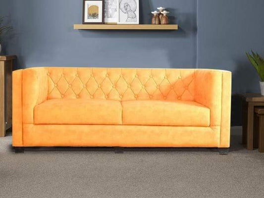 Windsor Three Seater Sofa In Premium Yellow Casa Bonita Fabric GMC Standard Sofa FN-GMC-006081