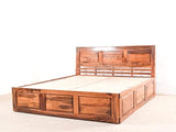 Yuko King Size Bed With Pull Out Drawer Storage In Teak Finish