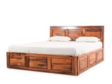 Yuko King Size Bed With Pull Out Drawer Storage In Teak Finish