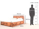 Yuko King Size Bed With Pull Out Drawer Storage In Teak Finish